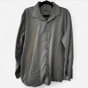 Kenneth Cole Men's Grey Button-Up